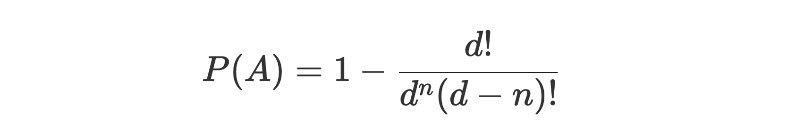 Birthday Paradox Formula